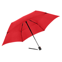Red, lightweight, automatic umbrella with a sleek, modern design.