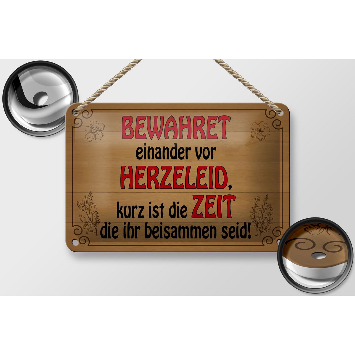 Tin sign saying 18x12cm protect each other from heartache decoration
