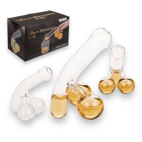 Kinky Pleasure - OB127 - Glass Decanter Penis - voor 400 ml - 12 x 20 cm