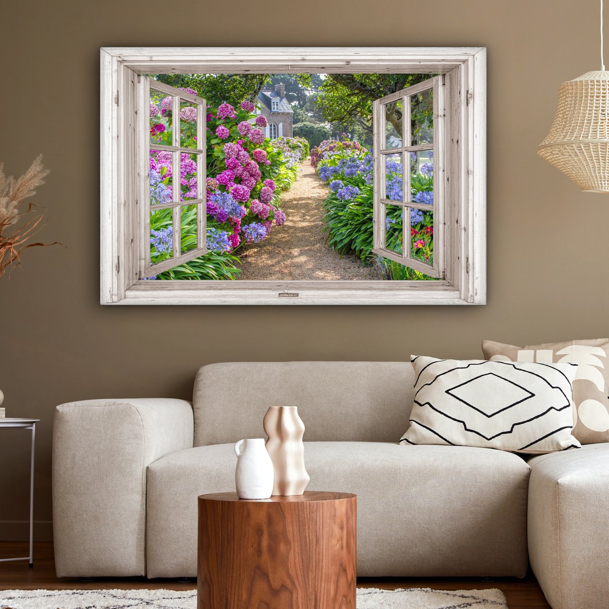 Leinwand Malerei - Wanddekoration - Hortensia - Blick - Blumen - Sommer - Lila - Pad