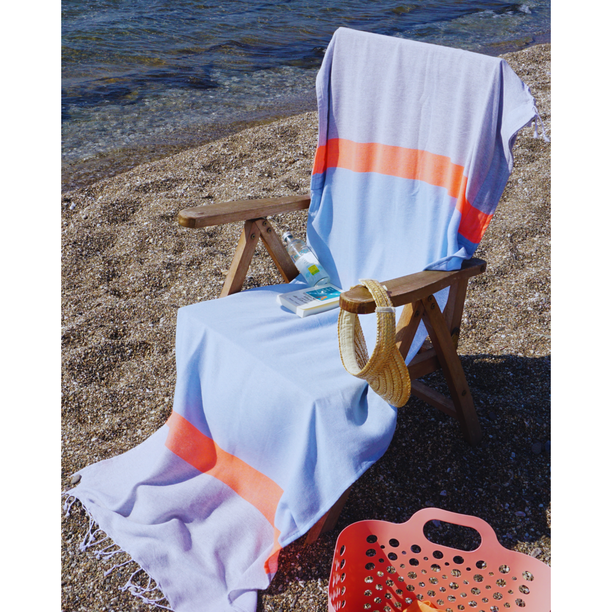 TOWEL TO GO NEON Telo mare e borsa 2 in 1 in cotone riciclato 180x100 cm | Asciugatura rapida | Grigio/Nero | con confezione regalo