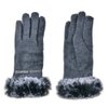 Handschoenen met imitatiebont 9x23 cm Grijs Polyester