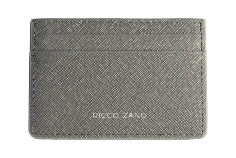 ALMA Grey Saffiano Card Holder