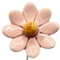Gänseblümchenblume aus Keramik klein rosa 3,5 cm