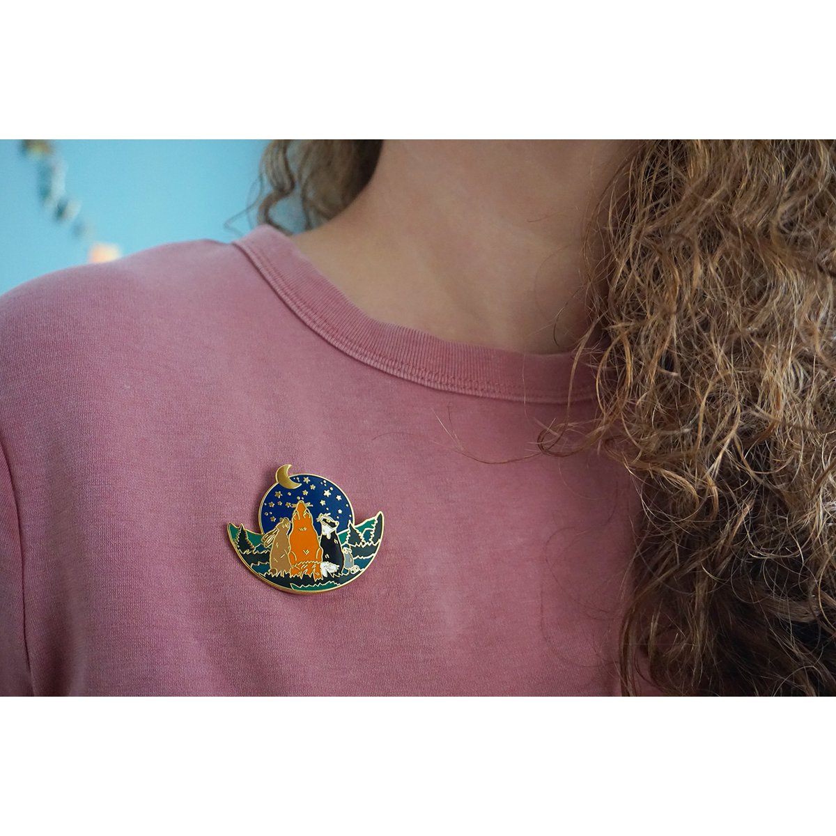 Stars watch brooch