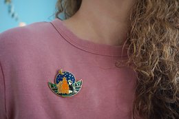 Stars watch brooch