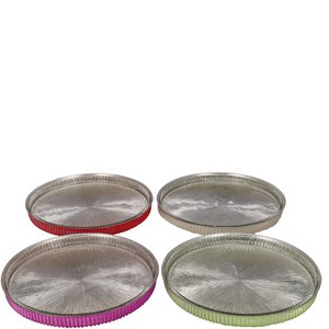 Glas Teller Sitia, 4 Farben, D35cm, H2,5cm, lila/r