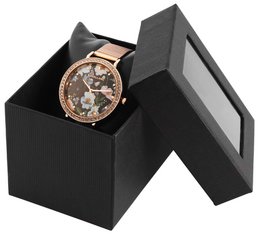 Geschenkverpackung für Uhren & Armbänder (12er-Pack) – mit Sichtfenster & Kissen, schwarz