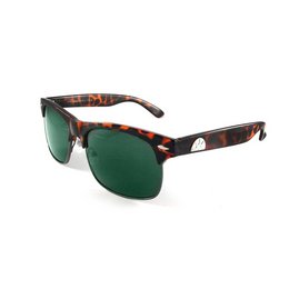 Tortoiseshell-patterned retro-style sunglasses with a classic clubmaster frame shape.