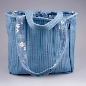 Tragetasche (M) - blau aus Bio-Baumwolle