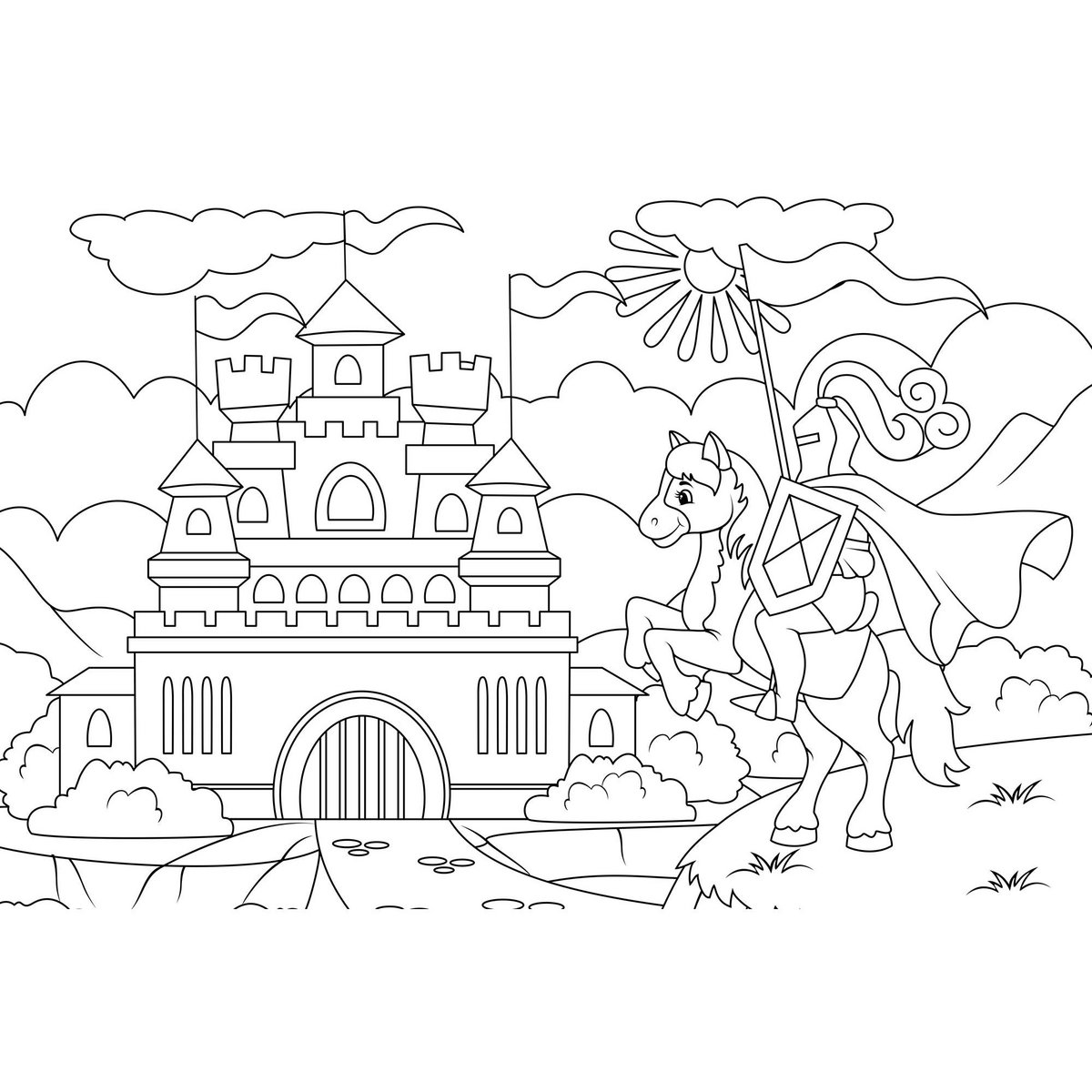 Paintable self-adhesive poster - Knight's Castle