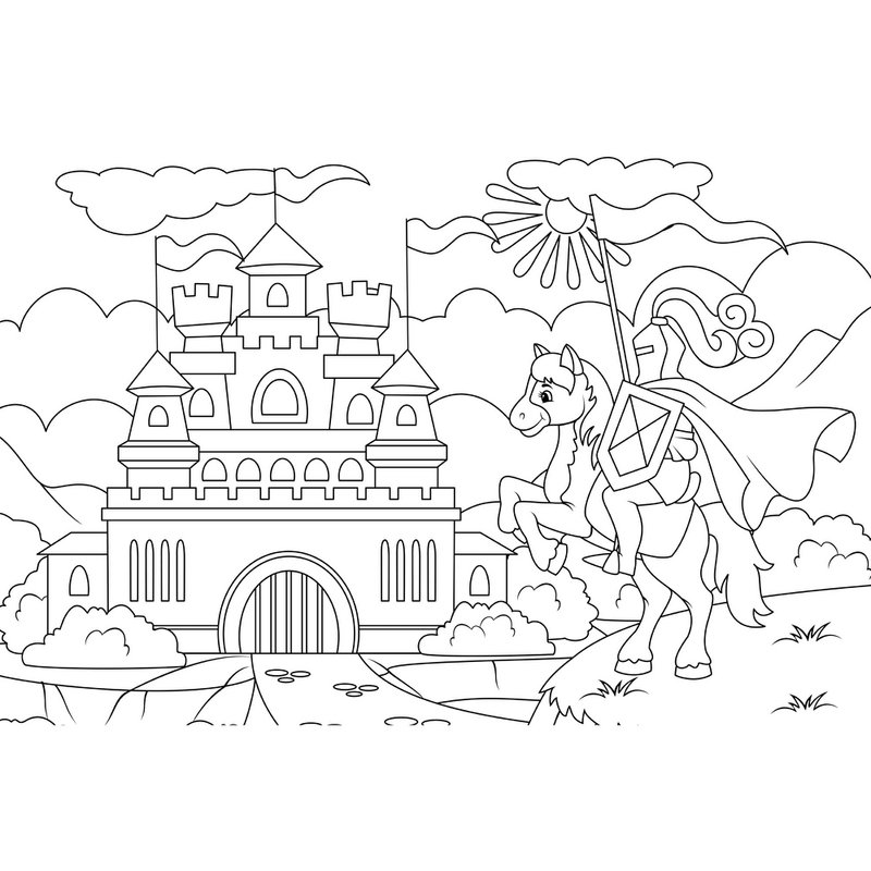 Paintable self-adhesive poster - Knight's Castle