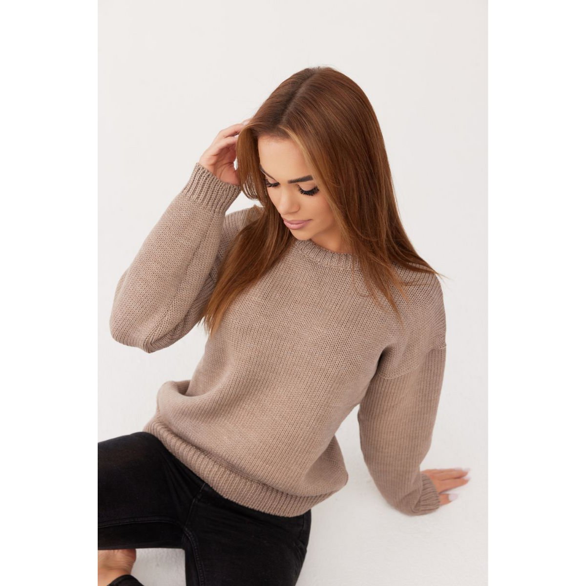 CHIARA sweater - 100% merinould - taupe