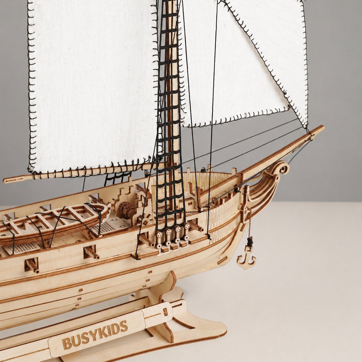Schoner aus Holz zum Bauen Pilger – 3D-Holzpuzzle 292 Teile, Schiffsmodell mit Segeln und Takelage, Modellbausatz ab 12 Jahren