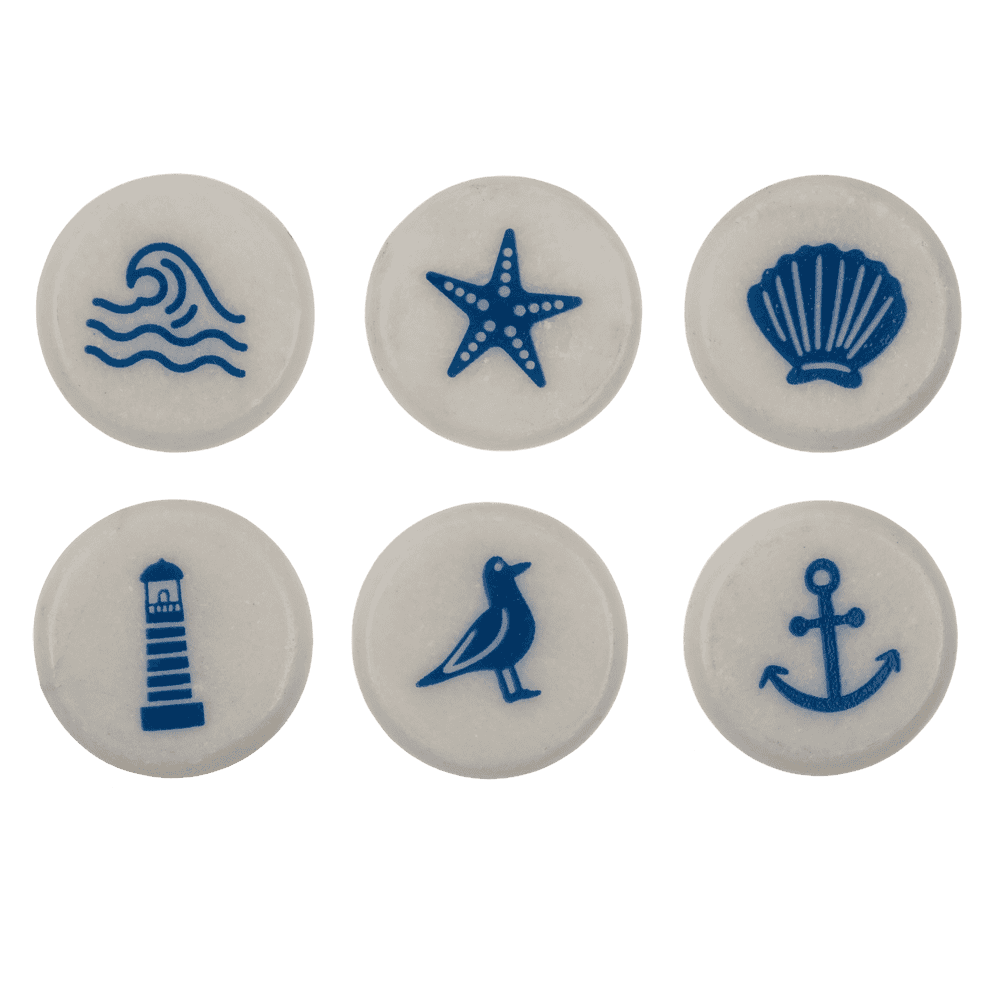 Printed marble stones, Maritime. 3,5 cm,