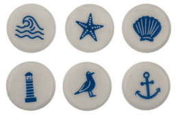 Printed marble stones, Maritime. 3,5 cm,