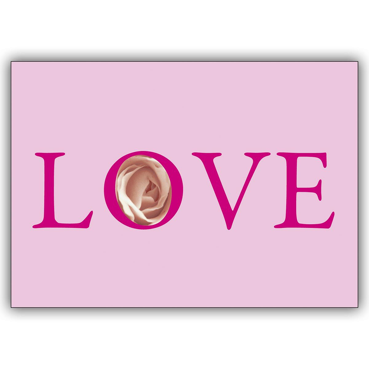 Romantische rosa Love Card mit Rose