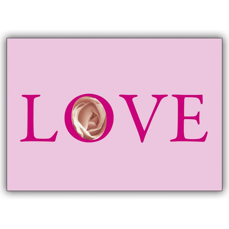 Romantische rosa Love Card mit Rose