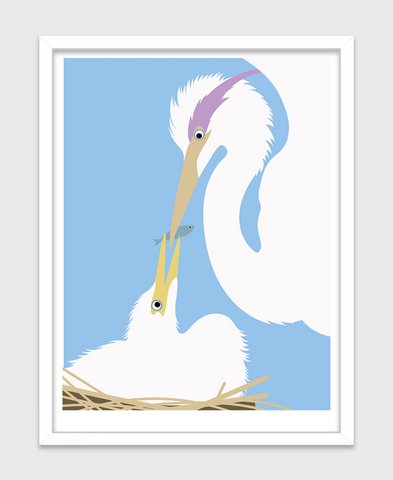 Poster - Blaue Reiher