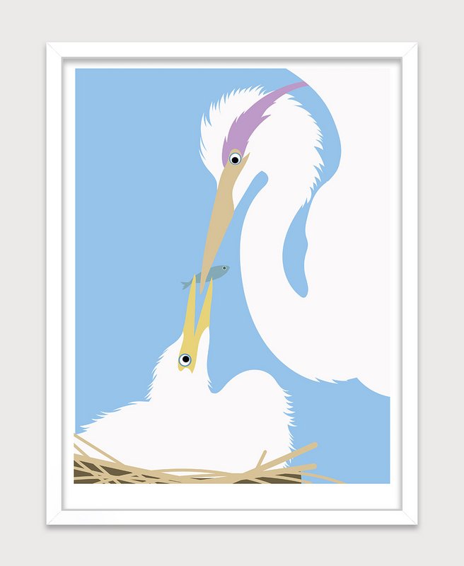 Poster - Blauwe reigers