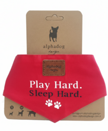 Alpha Dog "Play Hard" Cotton Dog Bandana Collection Play Red
