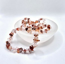 Krystal ædelsten armbånd Fire Quartz - 19 cm (brand quartz)