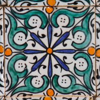 Hand painted tile Hudah