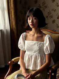Vera Embroidered White Top