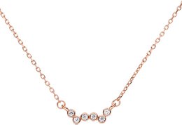 Chain with pendant 6 zirconia together 925 silver-rosé