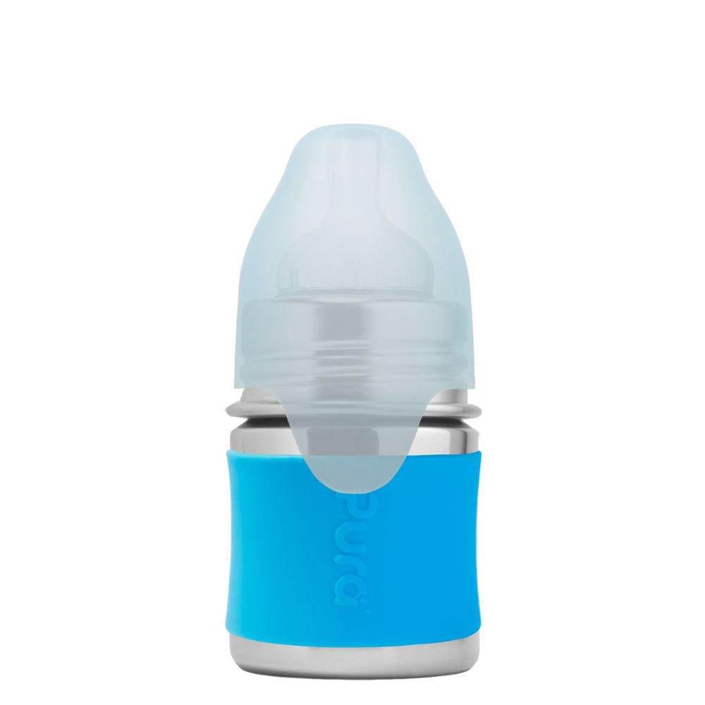 Pura teat bottle 150 ml + aqua sleeve