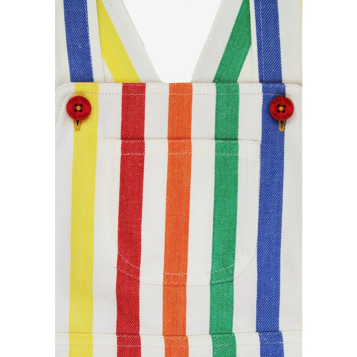 Bio-Baumwoll Kinder Latzhose mit bunten Streifen