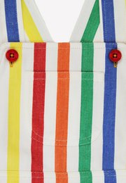 Bio-Baumwoll Kinder Latzhose mit bunten Streifen