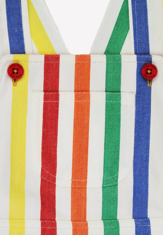 Bio-Baumwoll Kinder Latzhose mit bunten Streifen