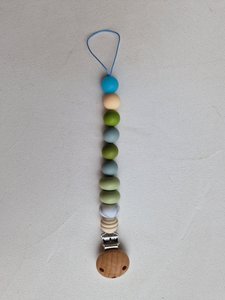 Pacifier clip glow in the dark blue bead