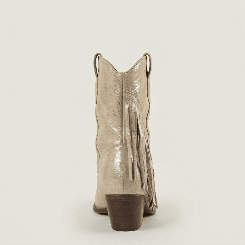 Dakota Shine Beige Texan ankelstøvler