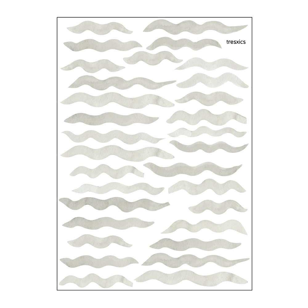 Watercolor waves wall sticker
