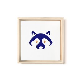 A 3D wood picture featuring a raccoon design, available in various colors including black, red, green, yellow, and blue. The product is refined with CNC milling for a unique and detailed appearance.