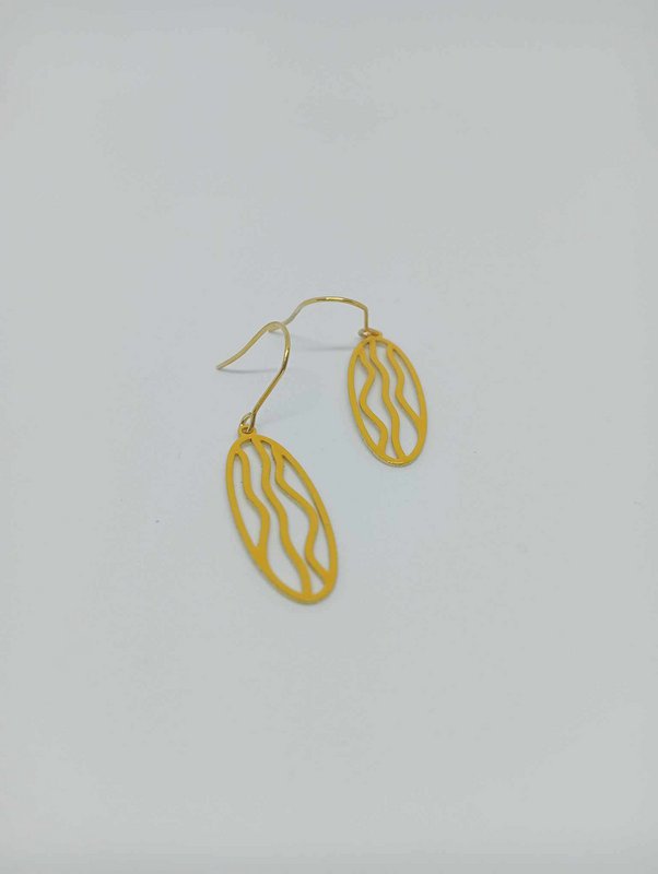 Boucles d'oreilles émail jaune