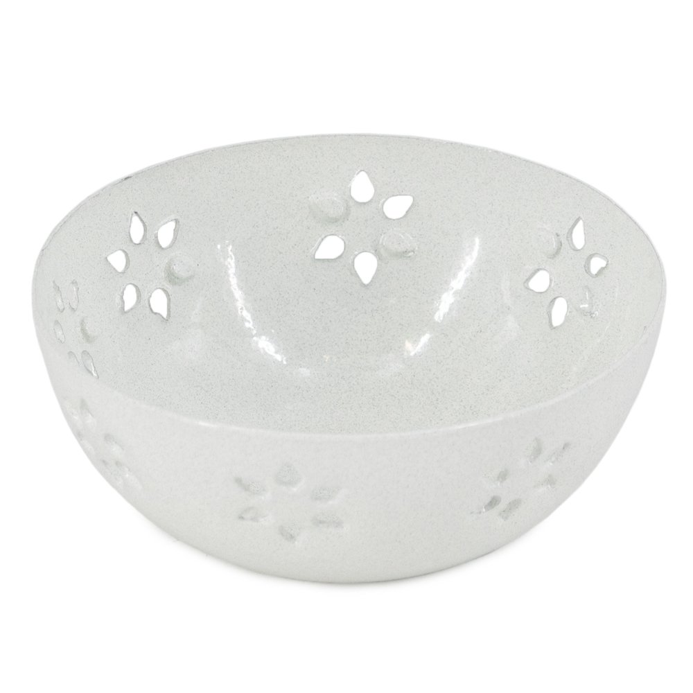 Bowl of white flowers