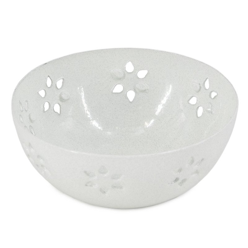 Bowl of white flowers