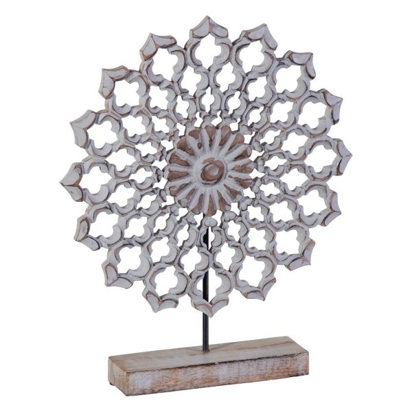 Figura decorativa 40 x 8 x 49 cm Bianco naturale