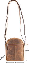 Borsa a tracolla a tracolla in pelle di bufalo colorata di cognac per uomini di arrigo - elegante copia della borsa