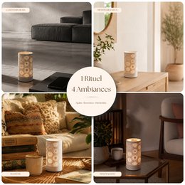 Diffuseur par chaleur douce - Calorya n°15 - Fondant Parfumé - Lampe à Parfum en Métal avec Commande Tactile - Éclairage d’Ambiance – Idée Cadeau Originale