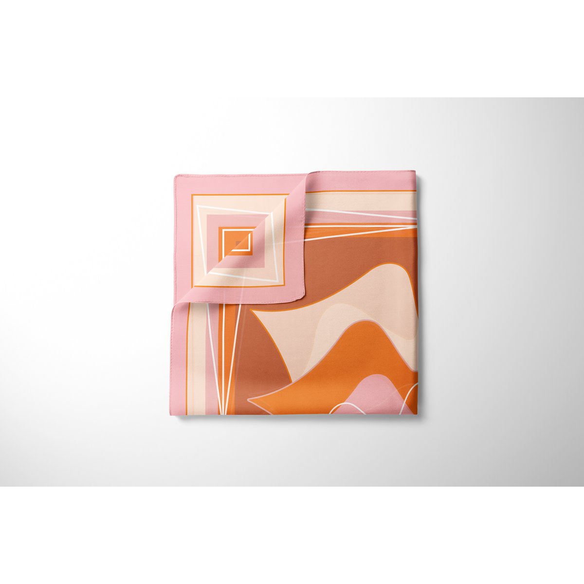 Carré de soie - MUSE 67*67 cm - Chocolat/orange