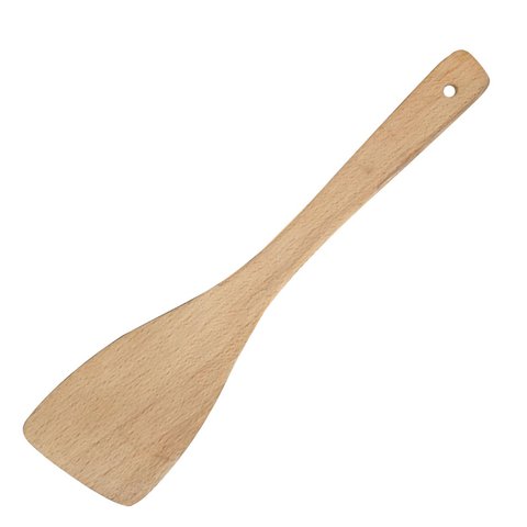 Wood Wok Spatula Baking Cooking Utensils, Wooden Mixing Spoon Serving Turner Tool