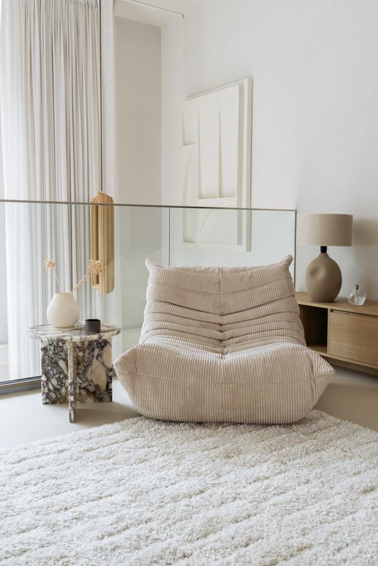 Exclusief hoogpolig wollen vloerkleed Stella 200x290 cm ecru