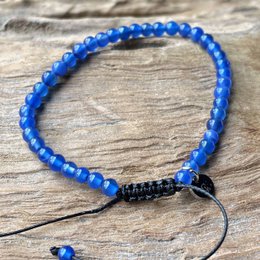 Power Bracelet With Blue Agate - Gemstone - Bead bracelet - 4mm