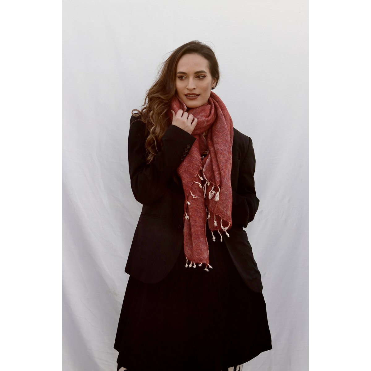 Håndmoder Luxe Yak Wol School | Violet | 190x75 cm | Varm og Zyt | Fair Fasion