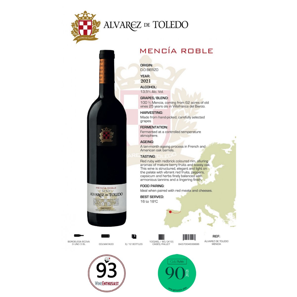 Mencía Alvarez de Toledo Vino D.O