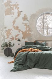 Linen bedding set / Forest green